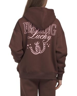 TJ Maxx Feeling Lucky Hoodie, Cotton/Polyester - Brown
