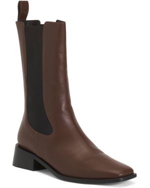 TJ Maxx Leather Pros Stretch Chelsea Boots For - Brown