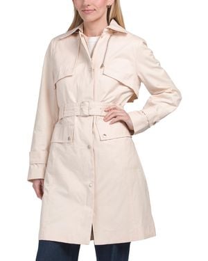 TJ Maxx Cotton Blend Rain Trench Coat, Cotton/Polyester - Natural