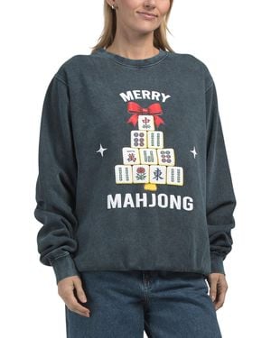 TJ Maxx Mahjong Christmas Crew Neck Sweater For Cotton/Polyester - Gray