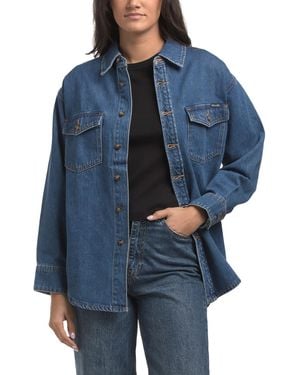 TJ Maxx Classic Shacket For Cotton - Blue