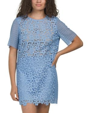 TJ Maxx Floral Geo Combo Lace Top For Spandex/Polyester - Blue