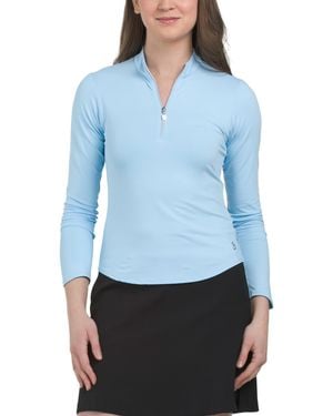 TJ Maxx Upf 50 Quarter Zip Long Sleeve Jacket For Nylon/Spandex/Polyester - Blue