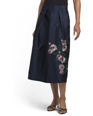 TJ Maxx Rosaria Tea Length Skirt For Polyester - Blue