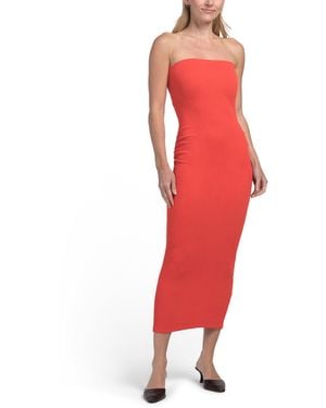 TJ Maxx Cobie Strapless Midi Dress For Spandex/Polyester/Rayon - Red
