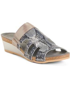 TJ Maxx Leather Carriage Comfort Sandals For - Gray