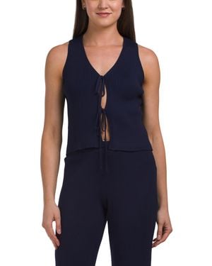 TJ Maxx Knit Fly Away Tank For Polyester/Viscose - Blue
