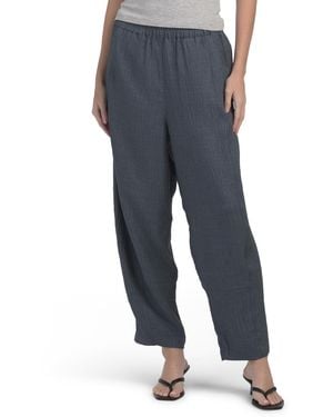 TJ Maxx Elastic Waist Cropped Pants For Polyester - Blue