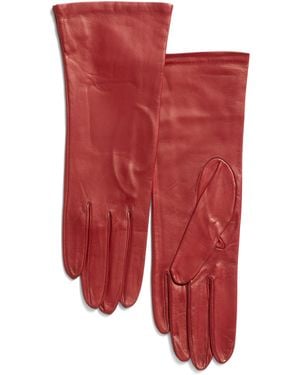 TJ Maxx Leather Basic Gloves With Silk Lining For - Red
