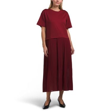 TJ Maxx Mixed Media T-Shirt Dress For Cotton/Polyester - Red