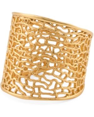 TJ Maxx 18Kt Plated Mesh Ring - Metallic