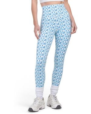 TJ Maxx High Waisted Tight Geometric Sail Leggings, Nylon/Spandex - Blue