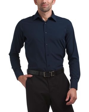 TJ Maxx Modern Fit Stretch Dress Shirt For Spandex/Polyester - Blue