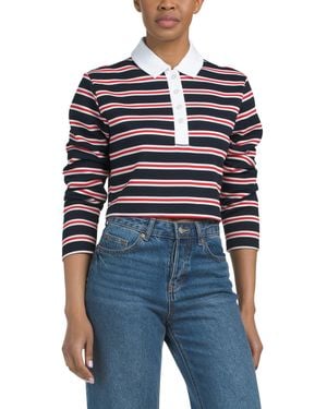 TJ Maxx Rugby Stripe Knit Top, Spandex/Polyester/Rayon - Blue