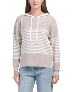 TJ Maxx Waffle Solid Stripe Hoodie, Nylon/Rayon - Gray
