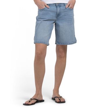 TJ Maxx Mid Rise Jorts With Side Slits For Spandex/Cotton/Polyester - Blue