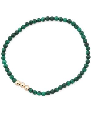 TJ Maxx 14Kt Malachite Beaded Stretch Bracelet - Black