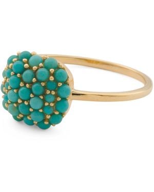 TJ Maxx 14Kt Vermeil Sleeping Beauty Cluster Ring - Green