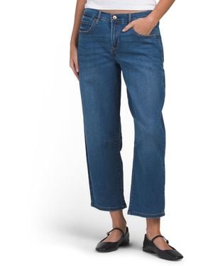 TJ Maxx High Rise Barrel Knee Dart Jeans For Spandex/Cotton - Blue