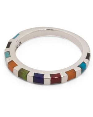 TJ Maxx Sterling Plated Stone Inlay Ring - White
