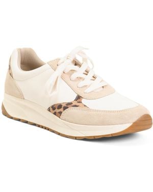 TJ Maxx Leather And Suede Shay Sneakers For Leather/Suede - White