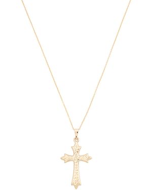 TJ Maxx 14Kt Cross Pendant Necklace - Metallic