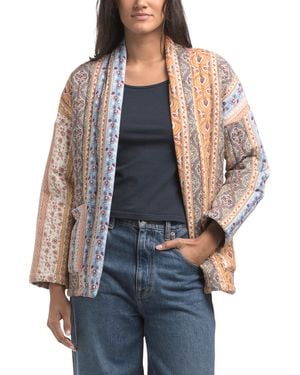 TJ Maxx Printed Quilted Jacket For Polyester/Rayon - Blue