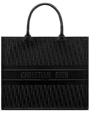 Dior Oblique Leather Tote Bag - Black