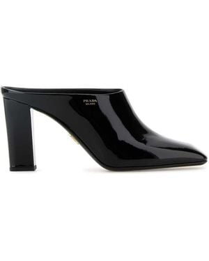 Prada Heeled Mules - Black