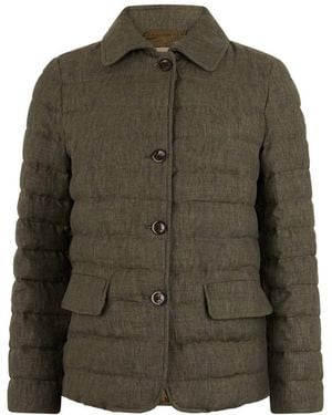 Herno Linen Down Jacket - Green