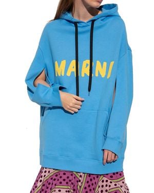 Marni Übergroße Kapuzen -Sweatshirt - Blau