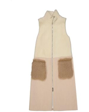 DROMe Gilet con pelliccia - Neutro
