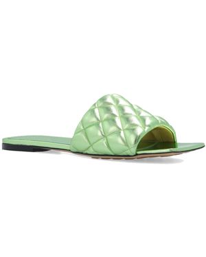 Bottega Veneta Bicolor Calfskin Flat Sandalen - Grün