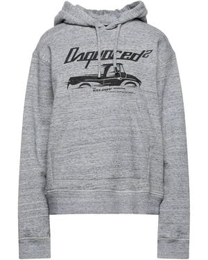 DSquared² Heather Truck-Print Hoodie With Rhinestone Detail - Grey
