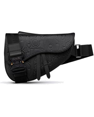 Dior Leather Saddle Bag - Black