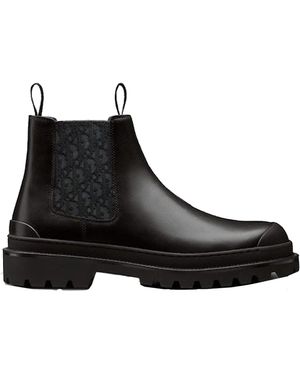Dior Stivaletti chelsea in pelle inserti elastici - Nero