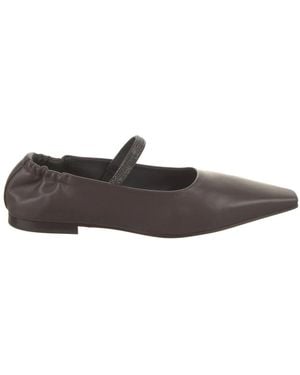 Brunello Cucinelli Mary Jane Flats - Brown