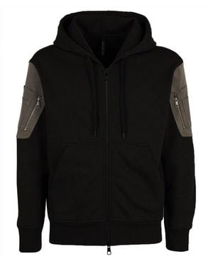 Neil Barrett Cotton Logo Hooded Sweatshirt - Black