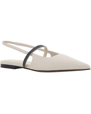 Brunello Cucinelli Slingback Flats - Weiß