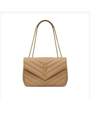 Saint Laurent Loulou Large Shoulder Bag - Natural