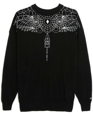 Marcelo Burlon Maglione con stampa Astral Wings - Nero