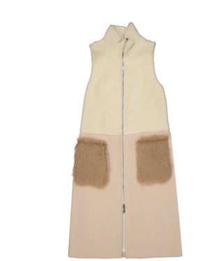 DROMe Gilet con pelliccia - Neutro