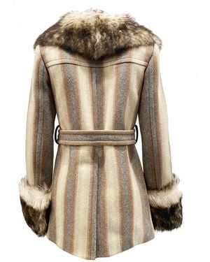 Marc Jacobs Fur Trim Coat - Braun