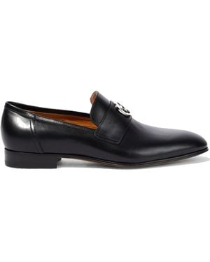 Gucci Interlocking G Leather Loafers - Black