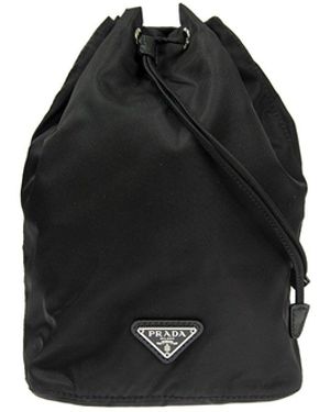 Prada Drawstring Nylon Pouch in Green | Lyst UK