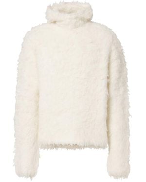 Acne Studios Alpaca Blend Hooded Sweatshirt - White