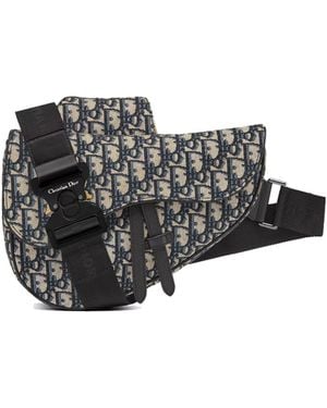 Dior Dior Saddle Oblique Shoulder Bag - Black