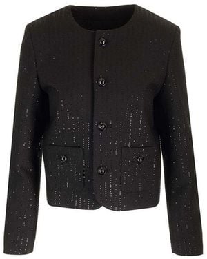 Celine Chelsea Sequin Detailed Jacket - Black