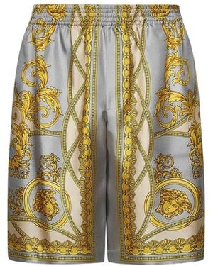 Versace La Coupe Des Dieux Silk Shorts - Green