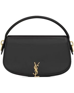 Saint Laurent Voltaire Half-Moon Shoulder Bag - Black